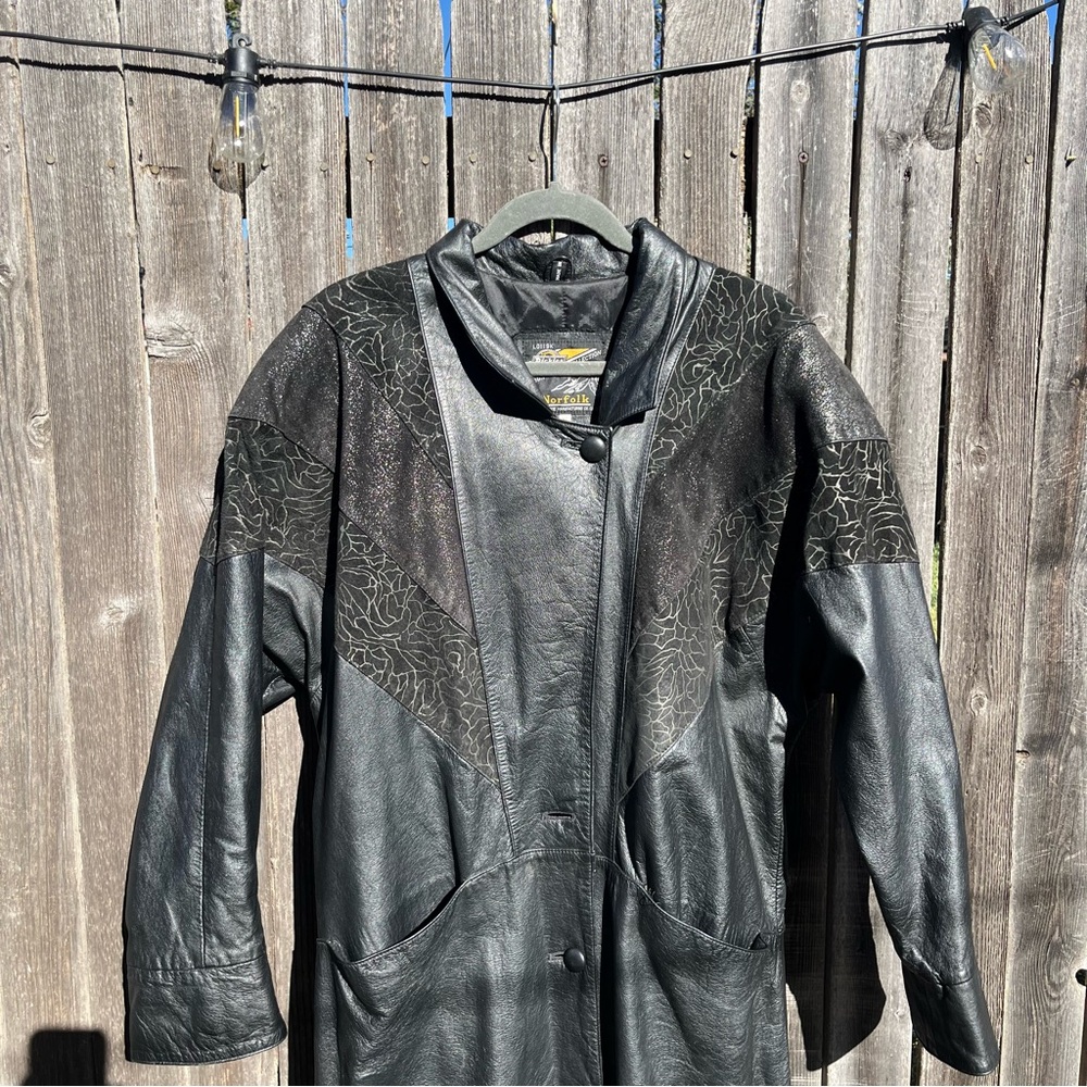 100% leather trench coat